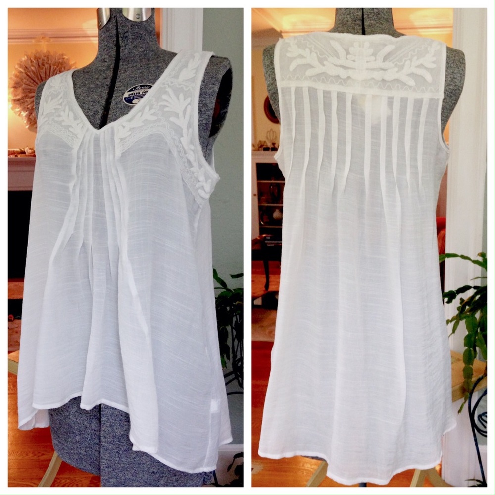 Breezy White Embroidered Top