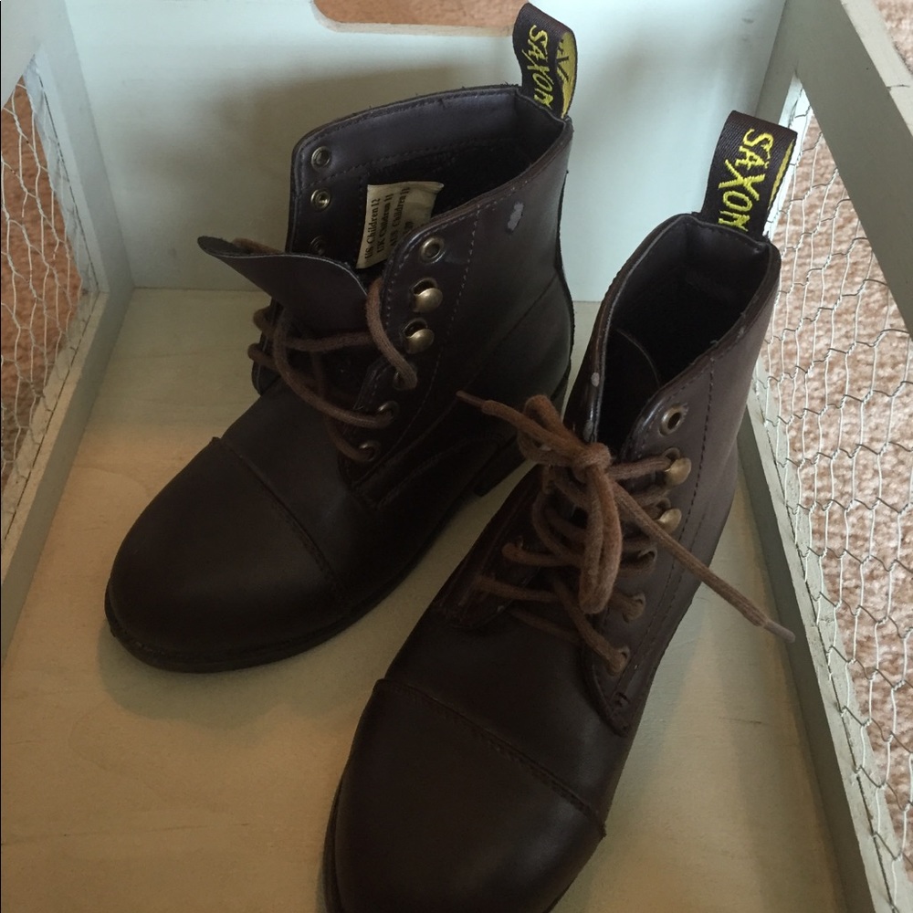 Kids Saxon Brown Riding Boots
