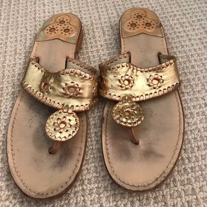 Jack Rogers gold sandals