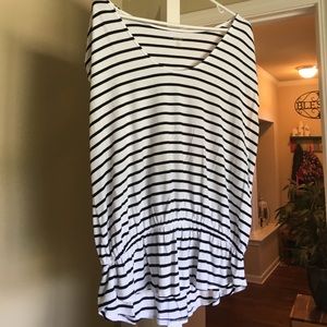 Black and white striped top