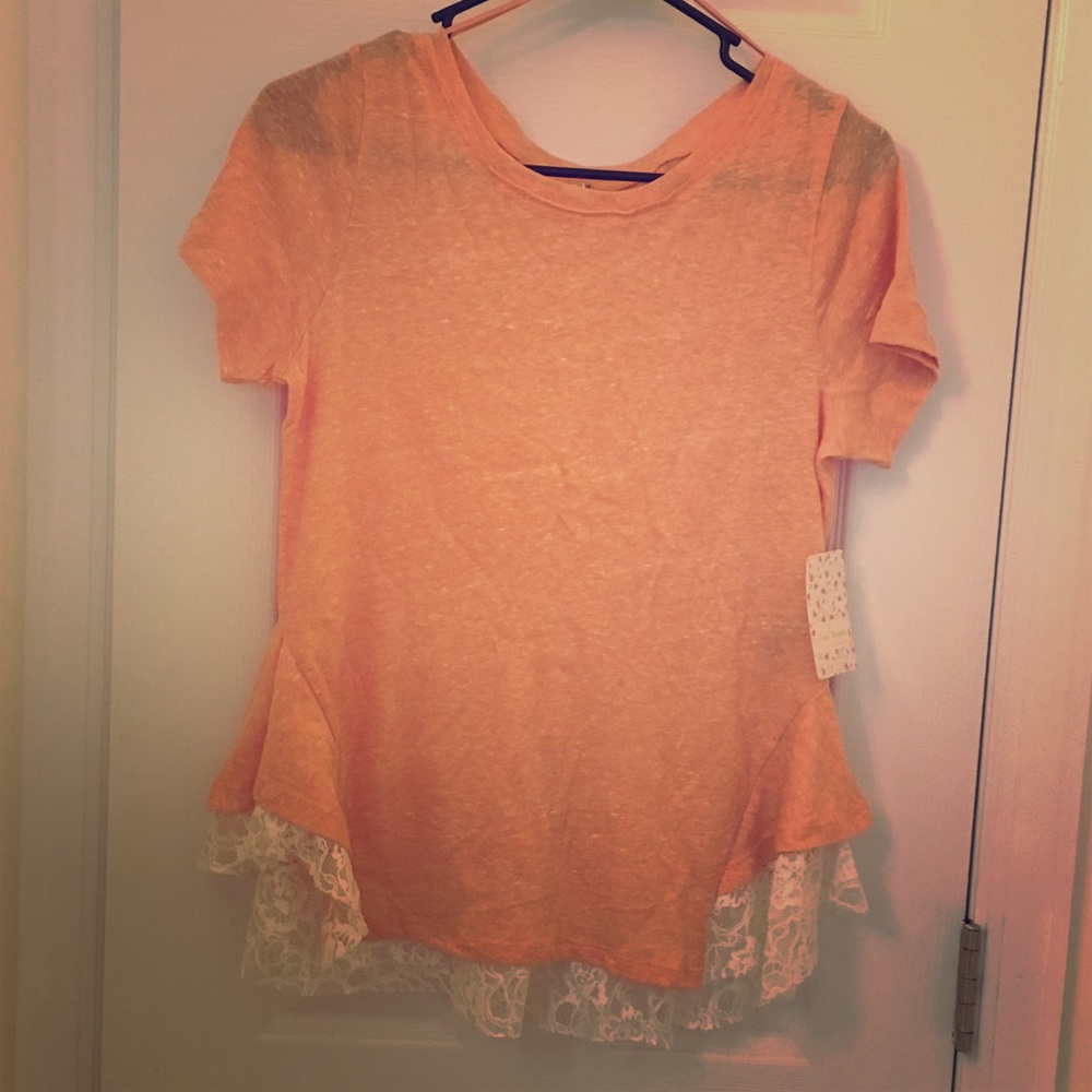 Sunset orange peplum tee