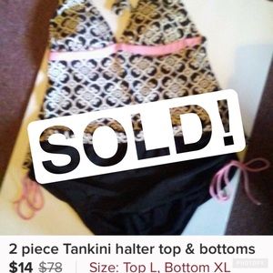 2 piece Tankini halter top & bottoms