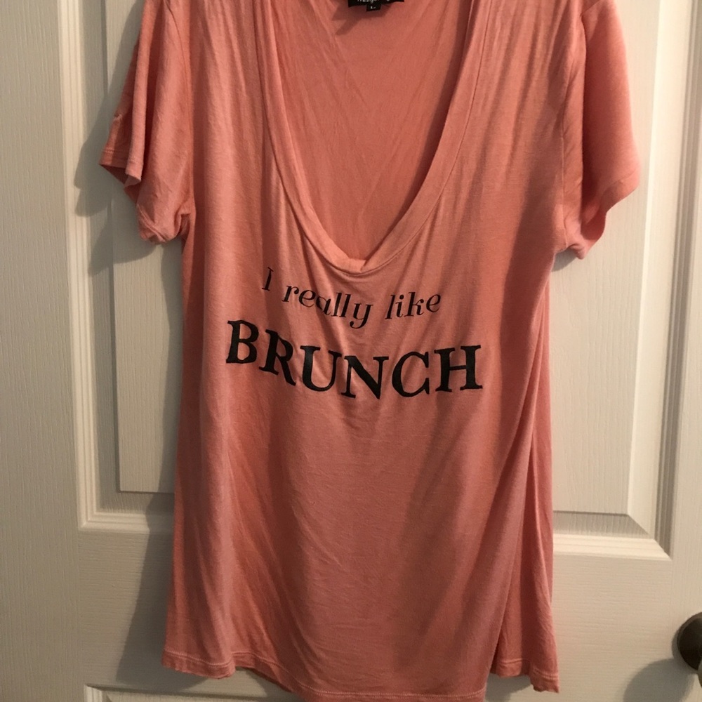 "I really like brunch" v-neck tshirt