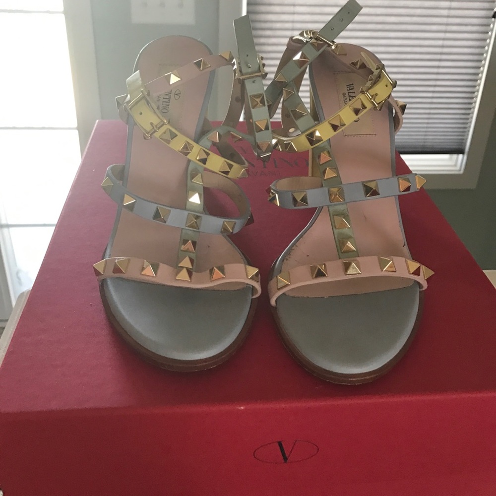 Valentino rockstud ankle strap sandals