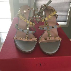 Valentino rockstud ankle strap sandals