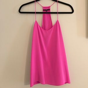 Tibi silk tank hot pink size 4