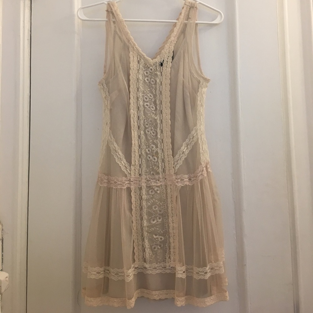 Beige lace dress