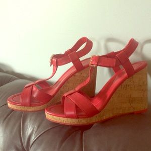 Cole Haan red wedges
