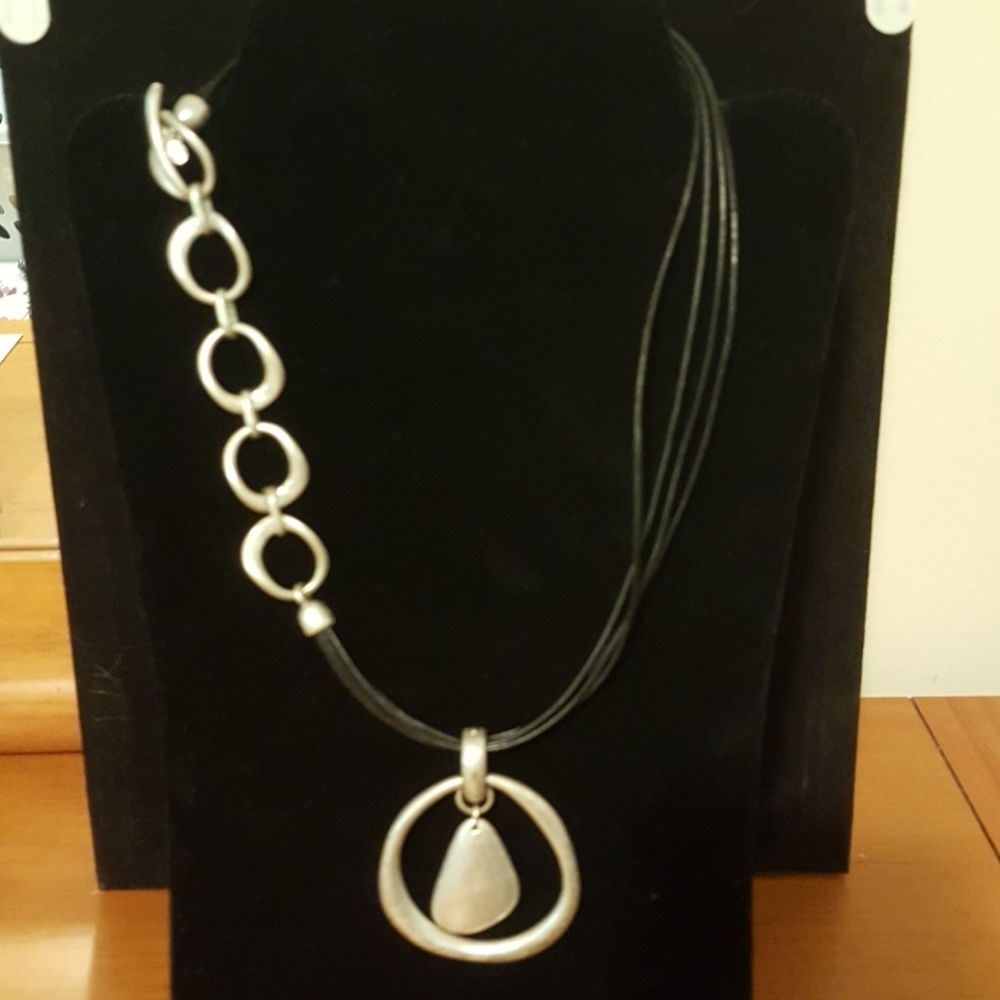 Black multi strand necklace