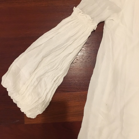 Zara Cute White Bell Sleeves Lined Summer Dress - Picture 3 of 7