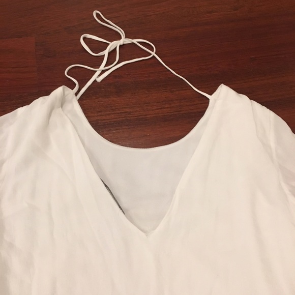 Zara Cute White Bell Sleeves Lined Summer Dress - Picture 6 of 7