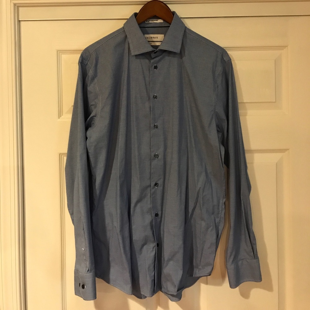 Calibrate Men's Trim Fit Dress Shirt