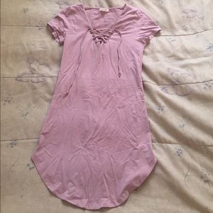Dusty pink bodycon day dress