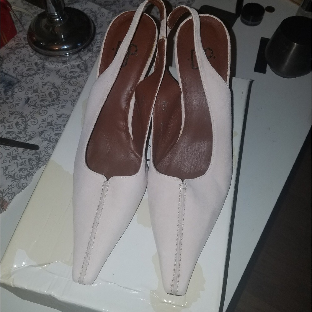 Donald J. Pliner blush pink suede pumps