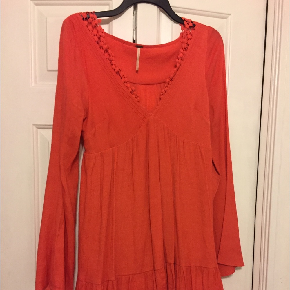Free People summer dress bell sleeve v neck M
