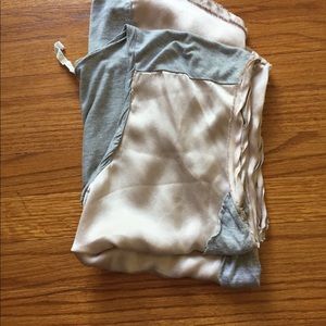 Anthropologie blush silk mixed media tee