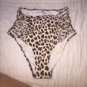 VS cheetah print high waisted swim bottoms