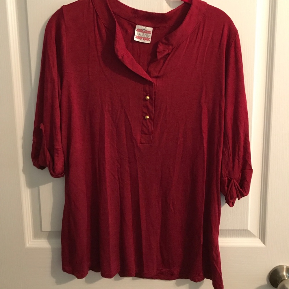 Maroon 3/4 length blouse