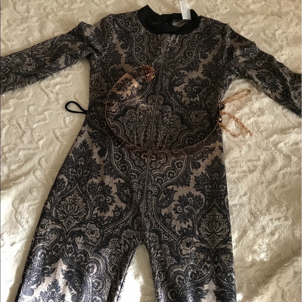 Black and nude bodysuit