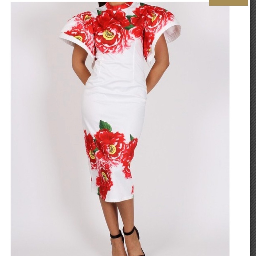 Floral Formation Midi Dress