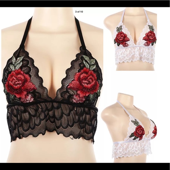✅✅🌹LAST1🌹🔥HOT DEAL🔥🌹Embroidered Lace Crop Top - Picture 3 of 6