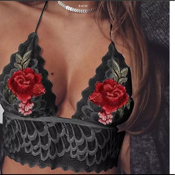 ✅✅🌹LAST1🌹🔥HOT DEAL🔥🌹Embroidered Lace Crop Top - Picture 5 of 6