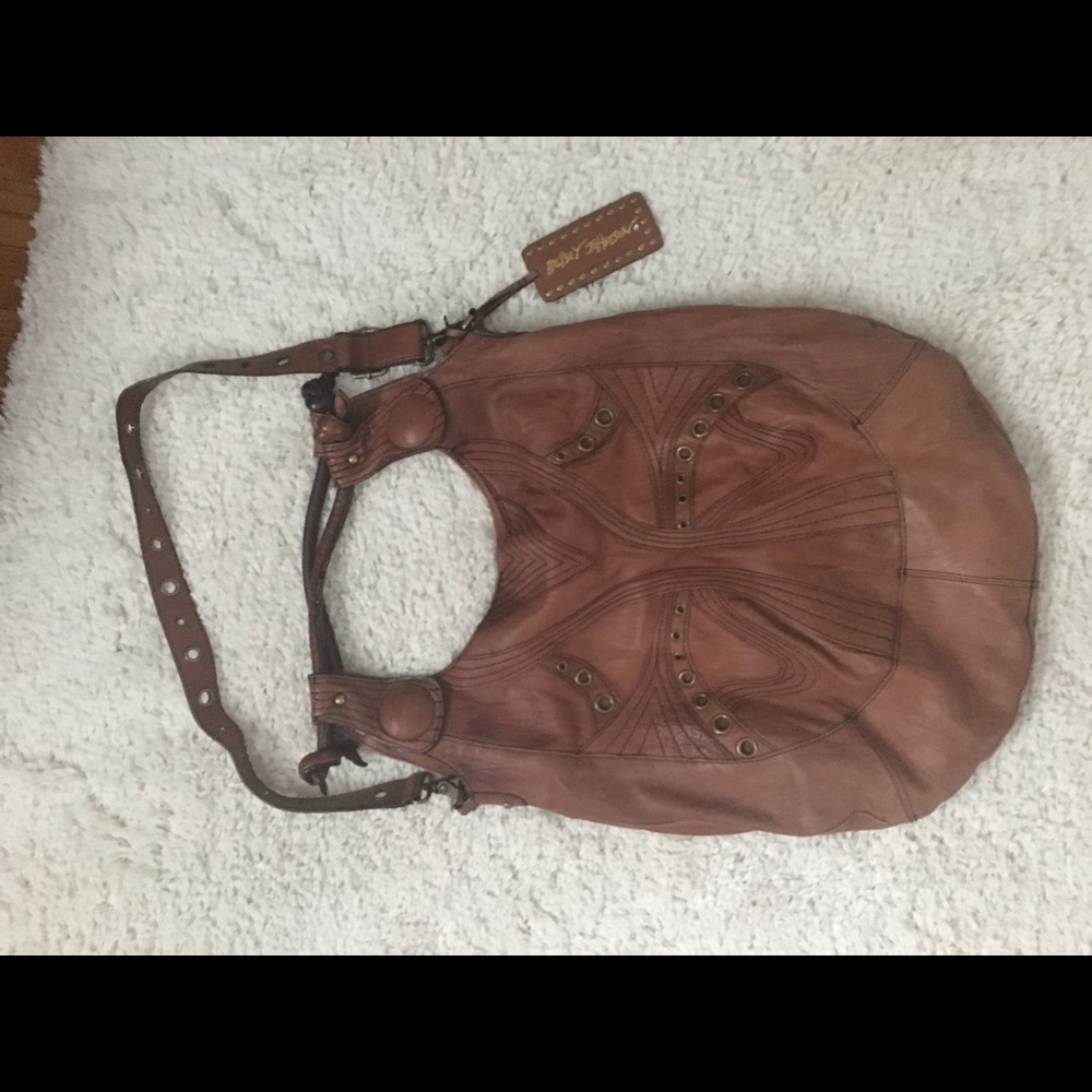 Betsy Johnson Large 💯 genuine leather hobo bag