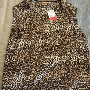 Leopard print Ellen Tracy sleeveless blouse