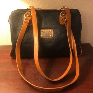 Valentina Genuine Leather Black & Brown Purse