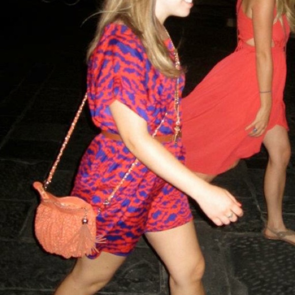 Bold Red and Blue Tunic Dress