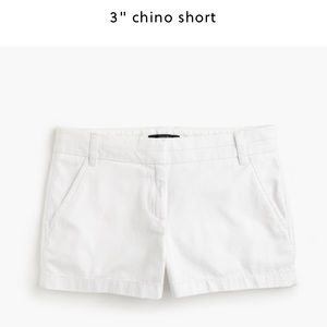 J Crew Chino White Shorts 3" 000 NWT