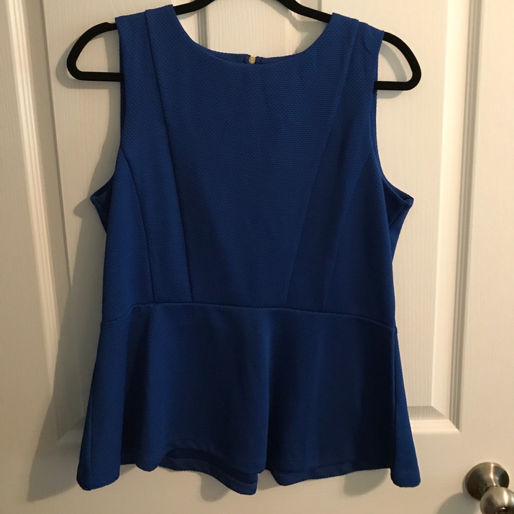H&M blue peplum top