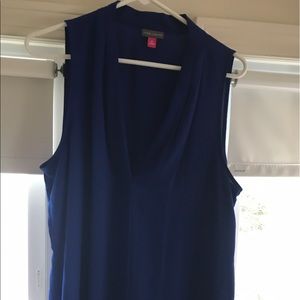Blue sleeveless blouse