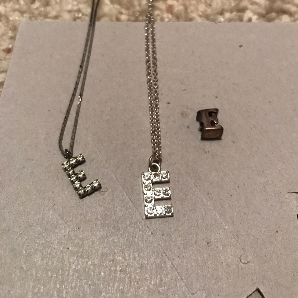 "E" necklaces and charm