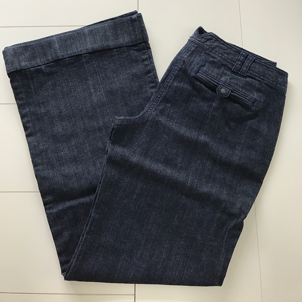 Ann Taylor LOFT Wide Leg/Cuffed Hem Jeans - Size 8