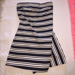 Zara navy and white stripped romper/dress
