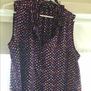 Silk polka dot tank blouse