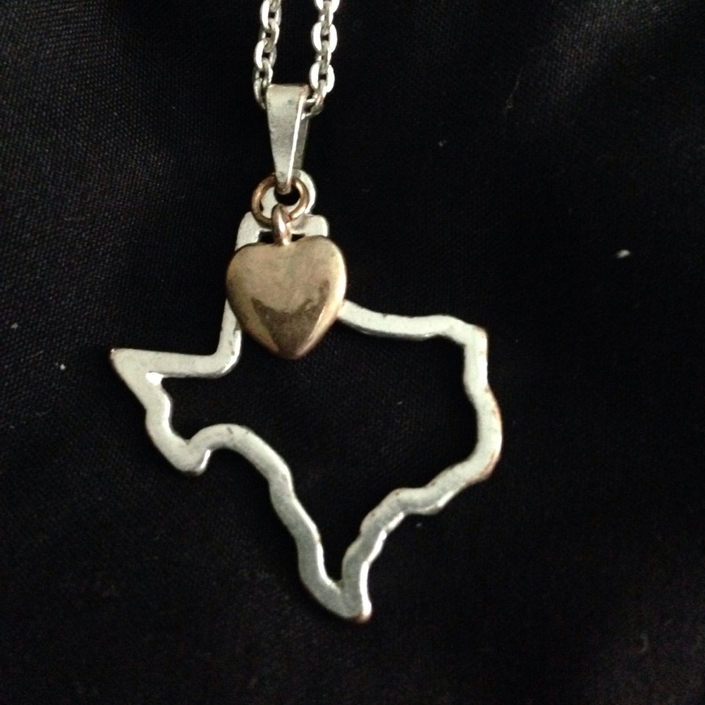 Texas necklace with heart.