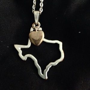 Texas necklace with heart.