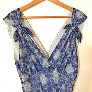 Blue silk Helen Wang NY dress