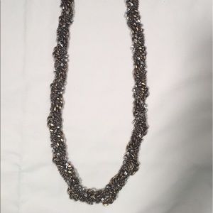 J.Crew Bronze and Crystal Long Necklace