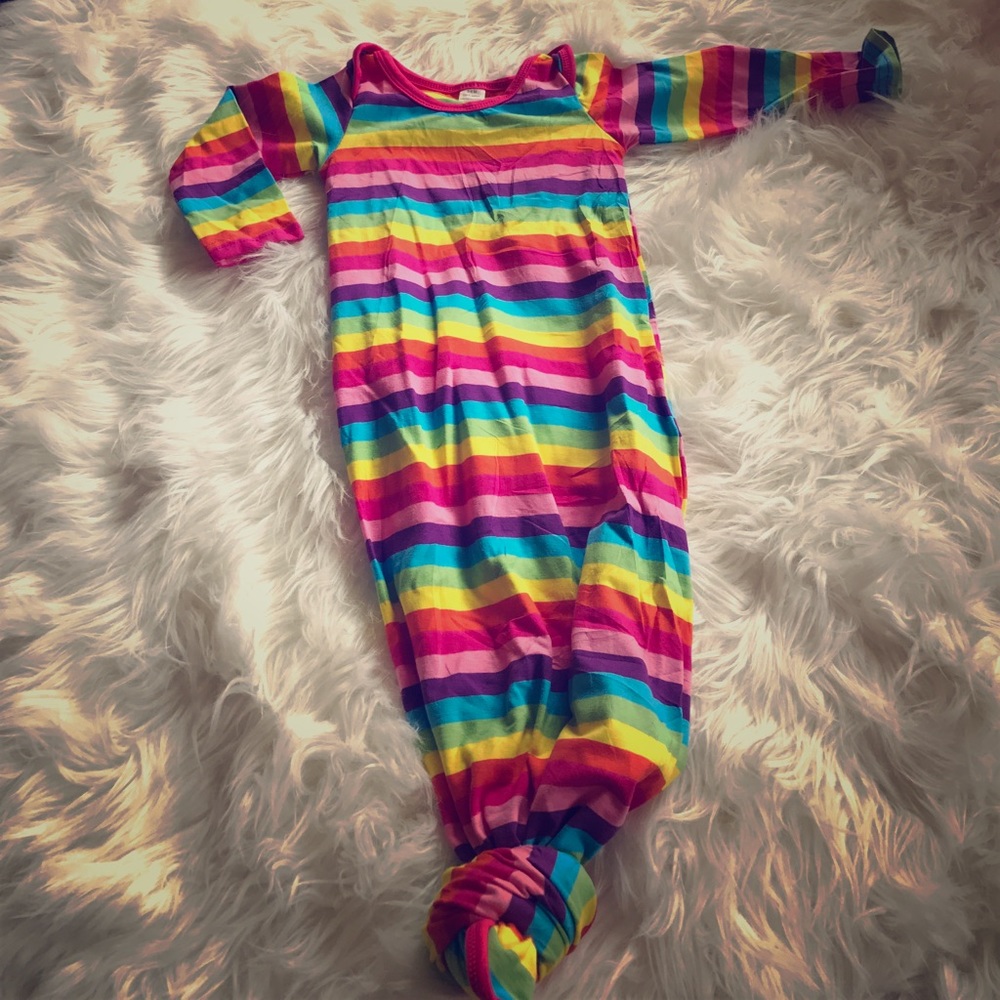 Bright Colored/Rainbow Onesie/swaddle with tie