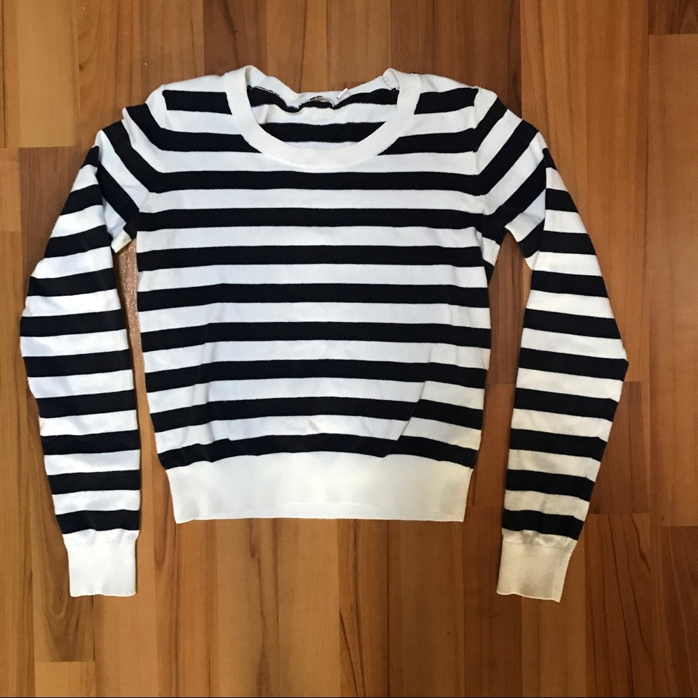 3 for $20 Navy & White Striped Cropped Sweater