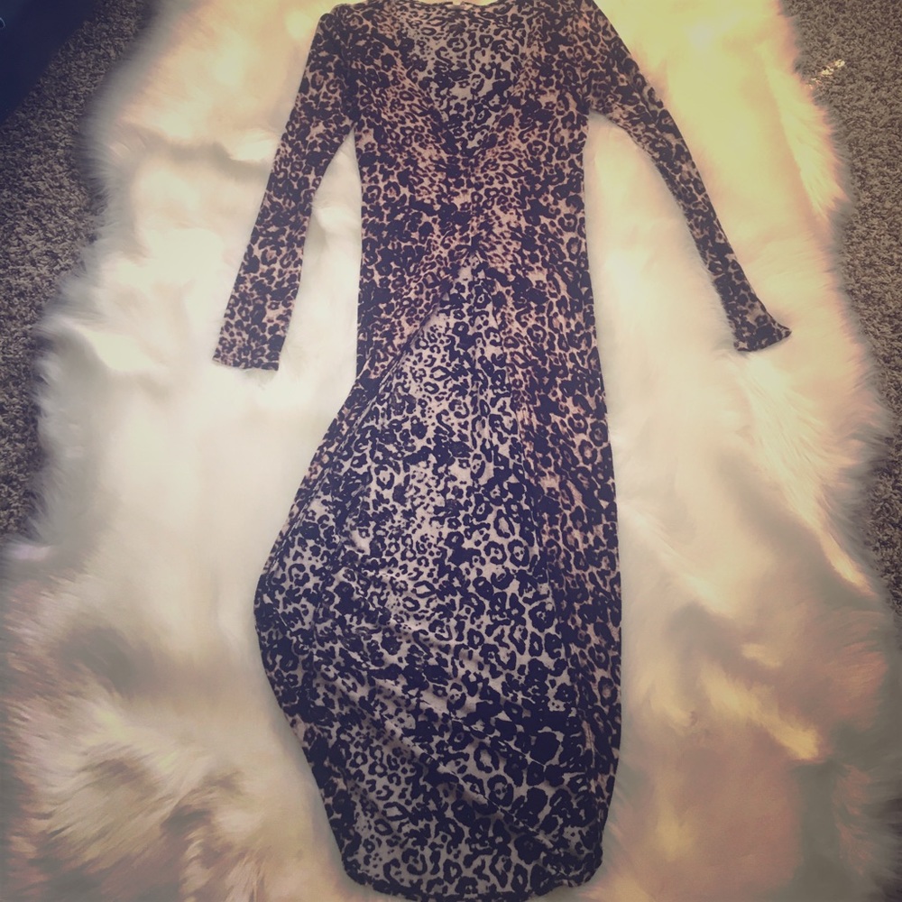 Leopard low-cut vneck shirt
