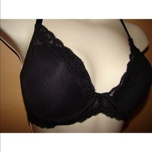 Natori Feathers Bra 34DDD Preowned Black Bra