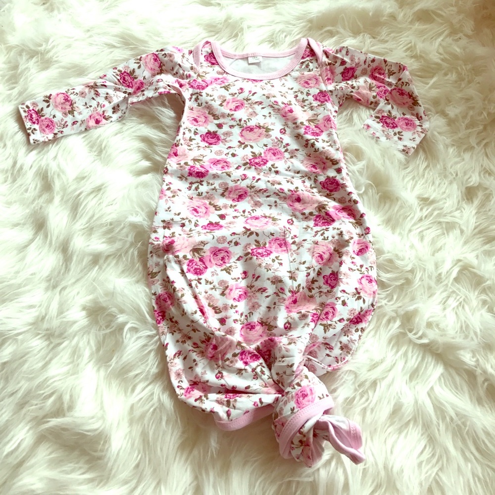 One piece with sleeves/ swaddle and tie closure