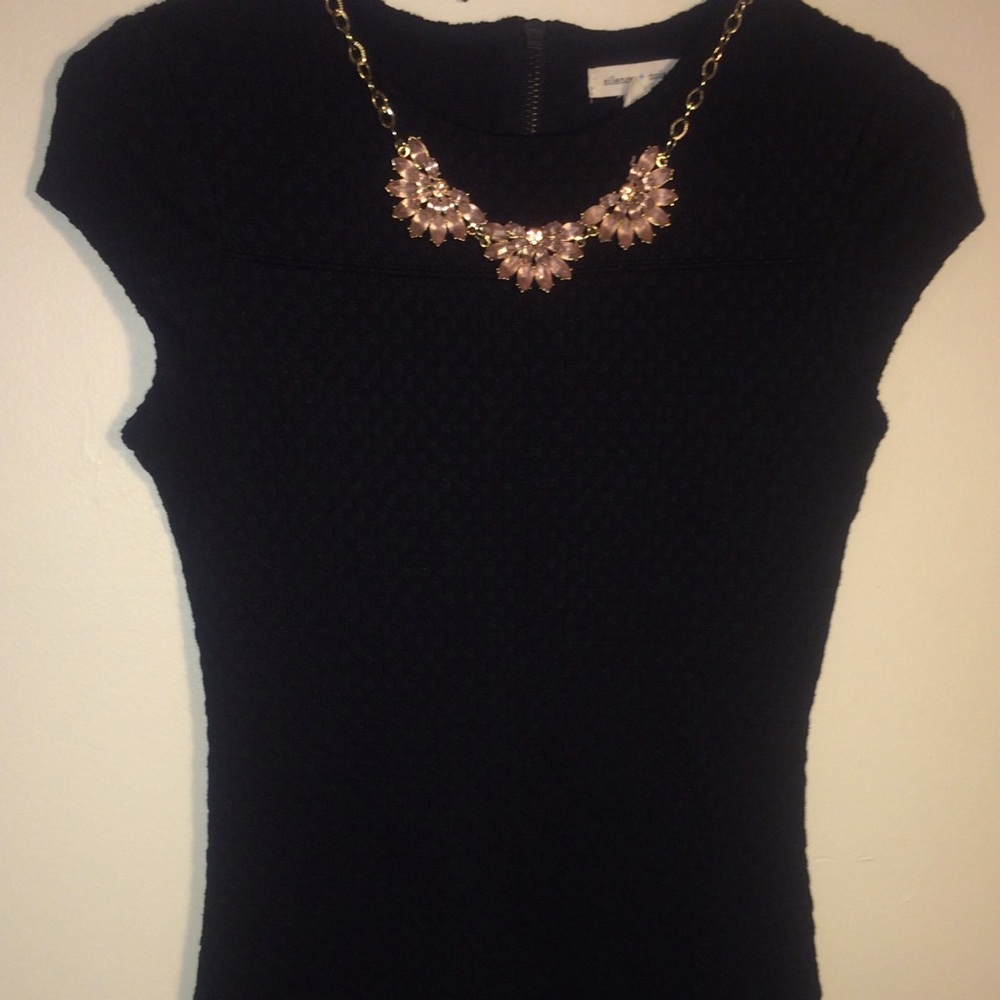 Silence and noise black cap sleeve weaved dress