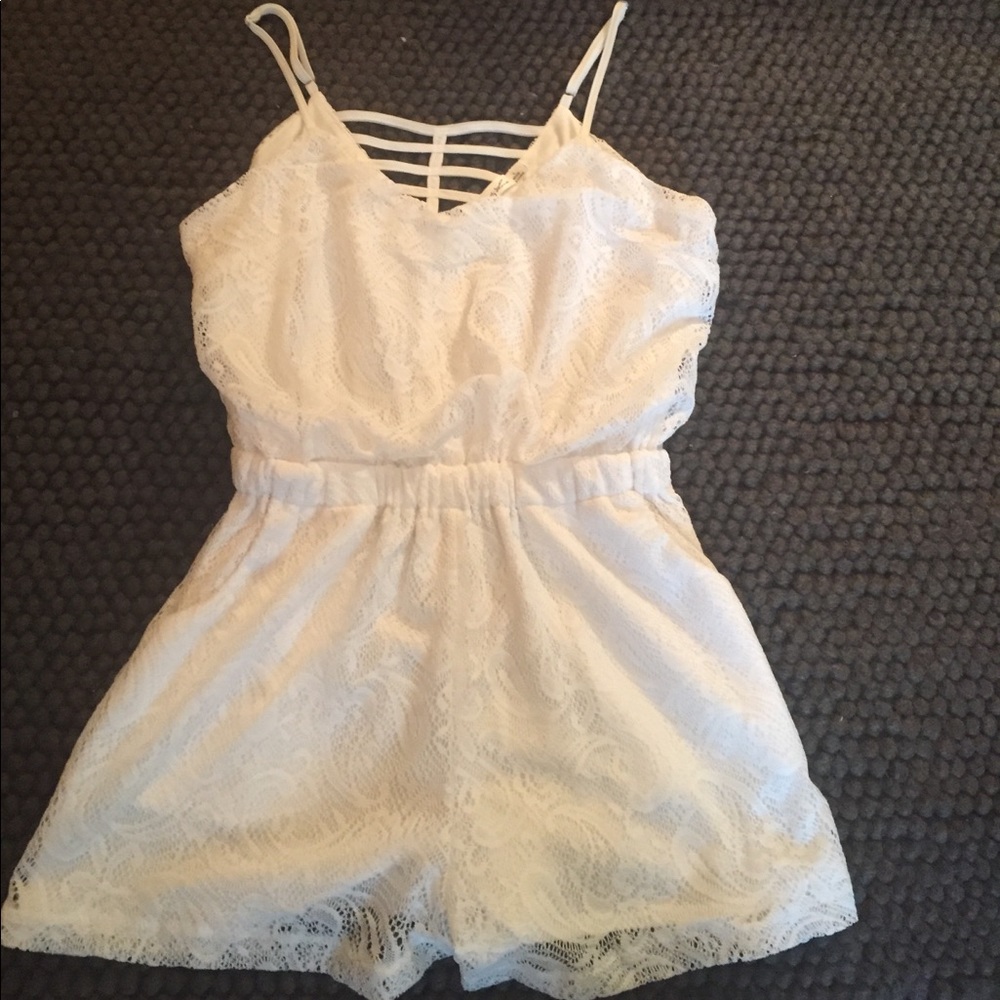 White eyelit romper