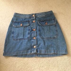 NWOT Zara Denim Button Up Mini Skirt