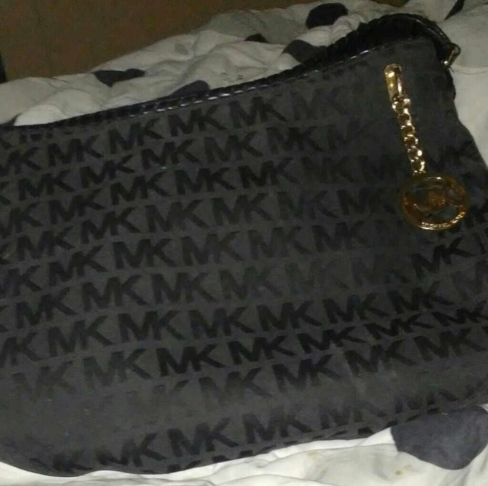 Authentic Michael Kors black  and grey tote